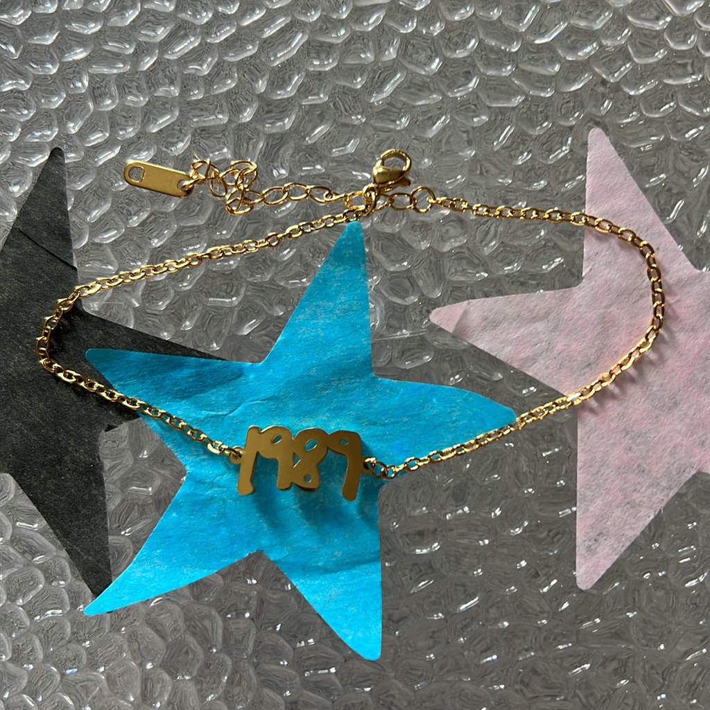1989 Bracelet Anklet Gold Tone Swiftie Taylor Swift Taylor’s Version Jewelry